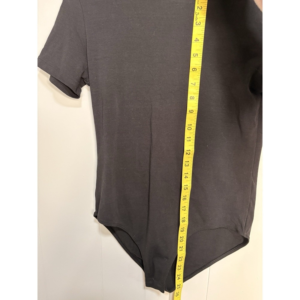 Mango Pop Black Long Sleeve Round Neck Body Suit Size L - Picture 3 of 4